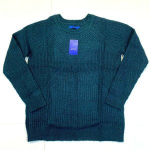 Women's Apt. 9 Pointelle Shine Crewneck Sweater - Knight Green Shine - M